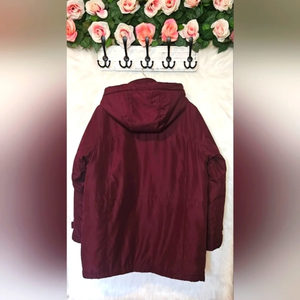 Liz Claiborne Cranberry Romance Luxury Heavyweight Insulated Winter Jacket - Picture 5 of 10